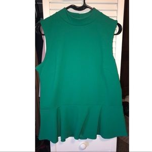 Emerald Peplum Blouse